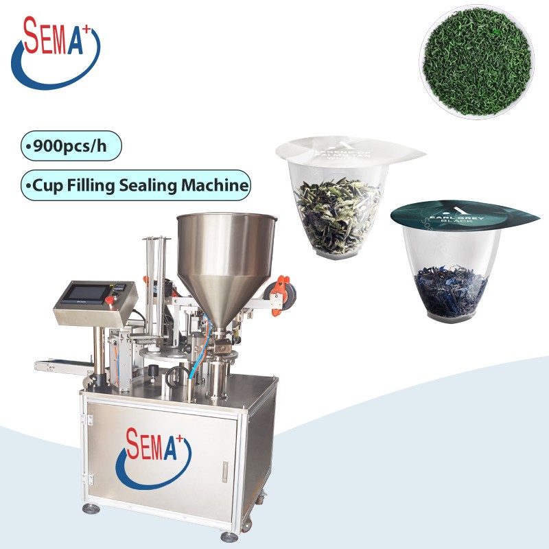 Rotary plastic and paper cup filling sealing machine automatic for sauce jam water juice yogurt