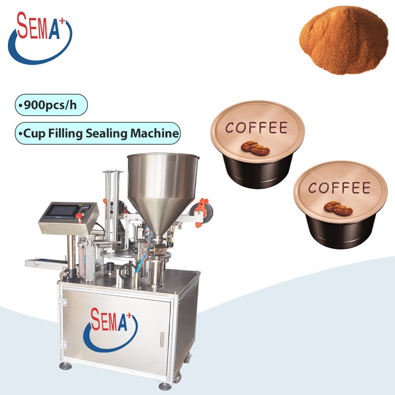 Automatic plastic cup green beans and potato chips filling sealing machine 10-100ml yoghurt cup filling sealing machine