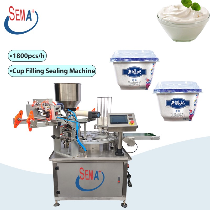 Automatic Jelly Yogurt Ice Cream Juice Sugar Honey Rotary Cup Filling Capping Sealing Machine