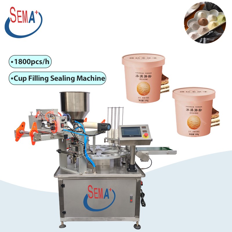 Rotating Cup Sealing Machine Ice Cream Yogurt honey Cup Filling Sealing Machine