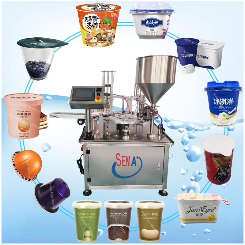 Small Cup Liquid Plastic Juice Jelly Yoghurt Honey Water Cup Filling And Sealing Machine