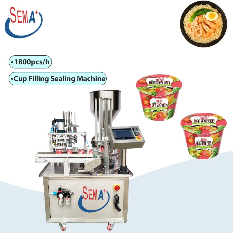 Customized automatic rice noodles food plastic cup filling sealing machine