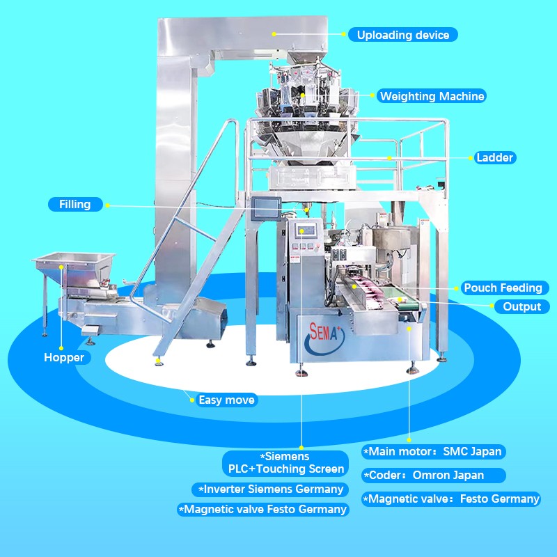 Automatic Granule Packing Machine Dried fruits and seeds Grain Pouch Premade Bag Packing Machine