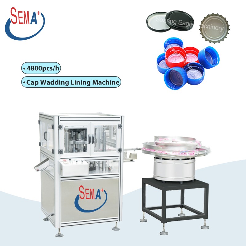 Plastic cap wadding machine cap lining machine