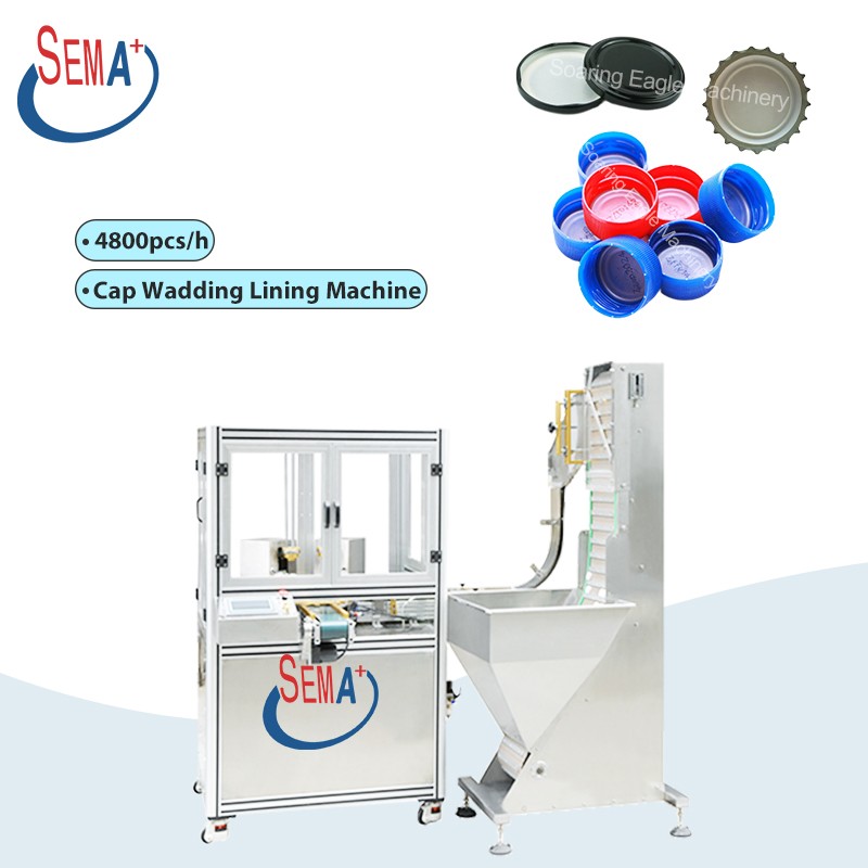 Completely automatic gasket plastic bottle lid cover wadding liner inserting cap lining machine