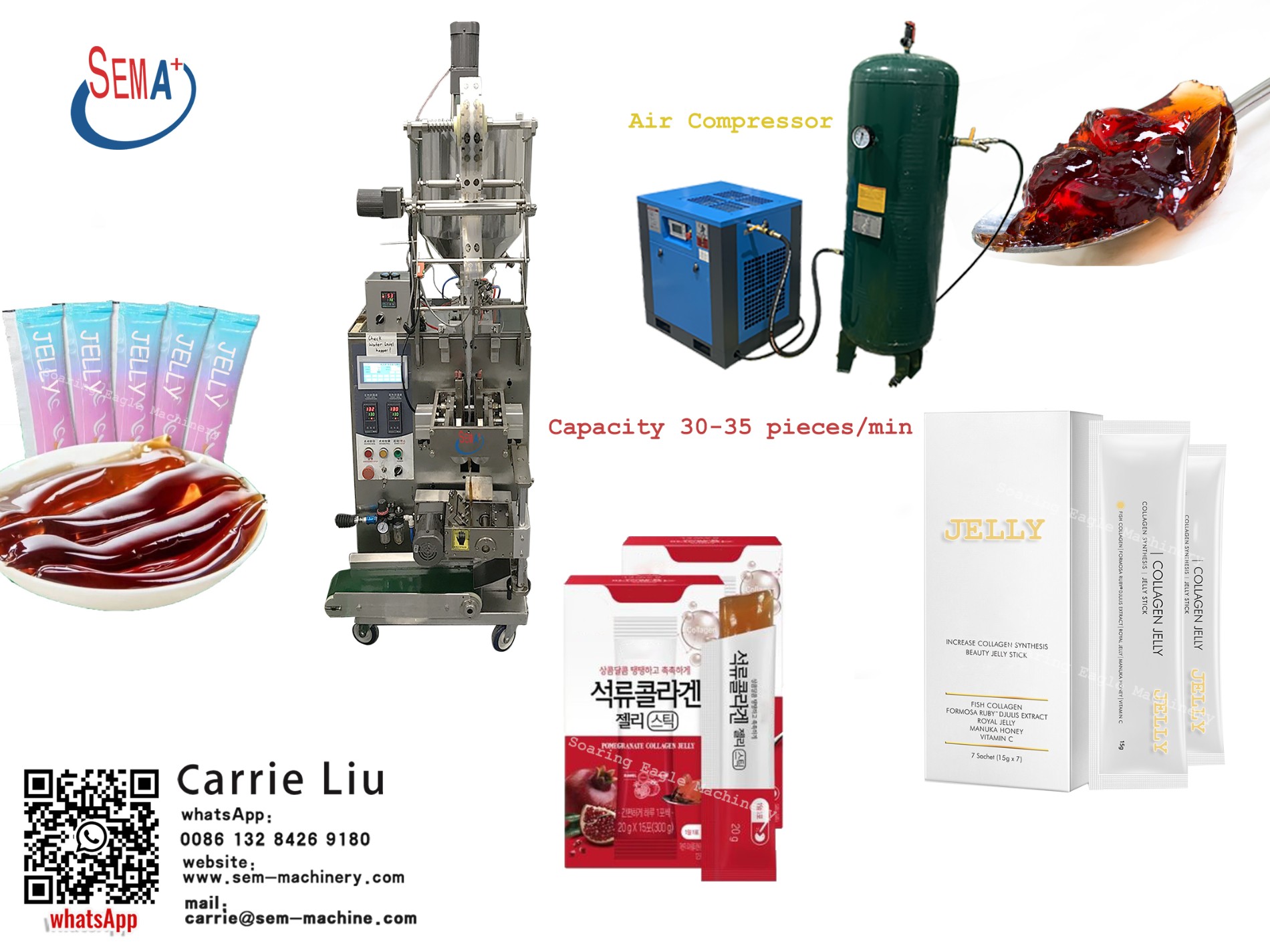 Three side sealing jelly Sachet Packing Machine