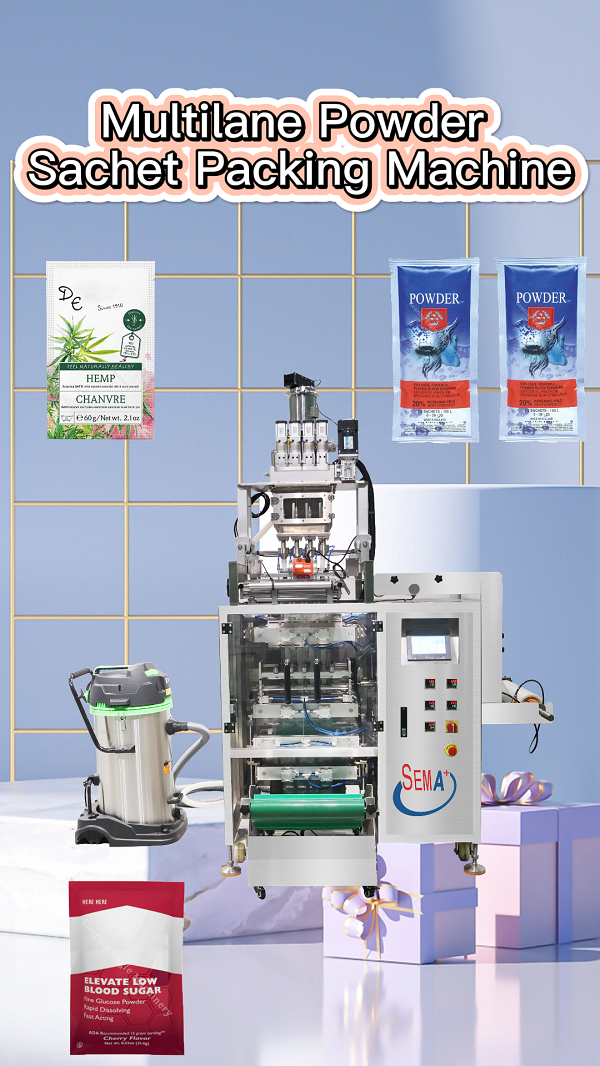 Multi lanes powder sachet packing machine