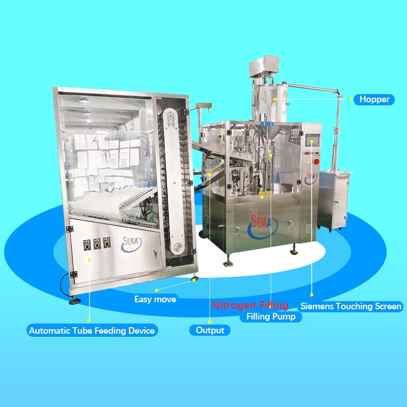 Full automatic small body butter shop oil ketchup filling machine ointment cream sauce soft tube filling and sealing machine