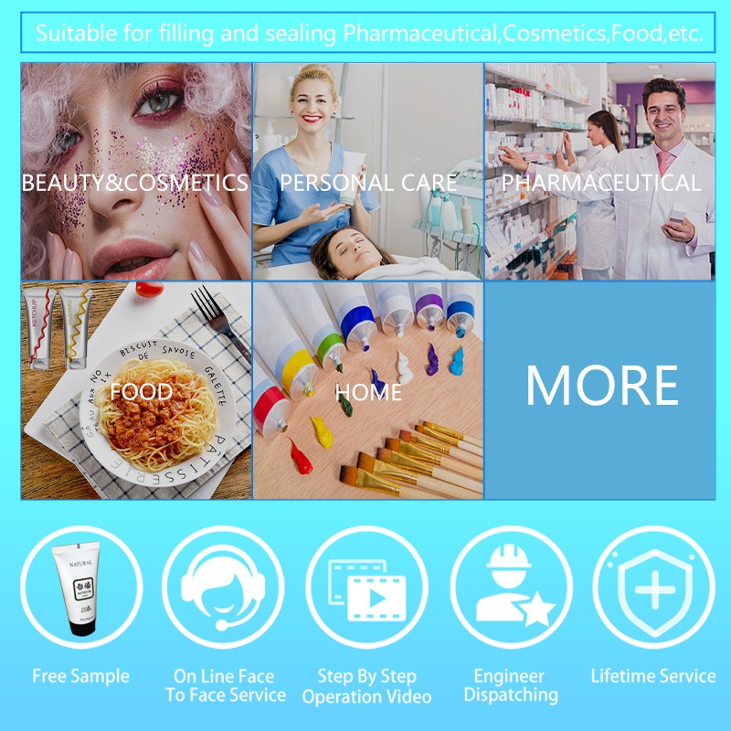 Full automatic small body butter shop oil ketchup filling machine ointment cream sauce soft tube filling and sealing machine