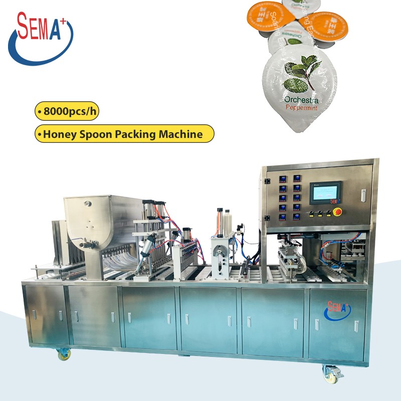 Sauce Cup Honey Spoon Filling Sealing Packaging Machine Fully Automatic