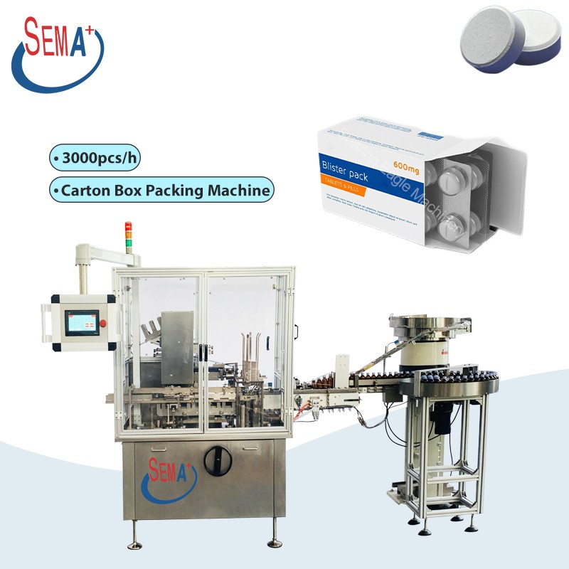 Horizontal Hot Glue Pharma Carton Medicine Cartoning Machine blister plate carton box packing machine