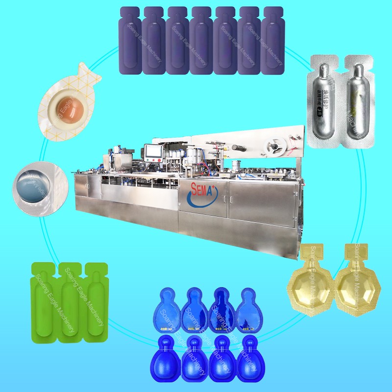Automatic Cream Liquid Cosmetic Emulsion Filling sealing double eye mark Blister Packing Machine