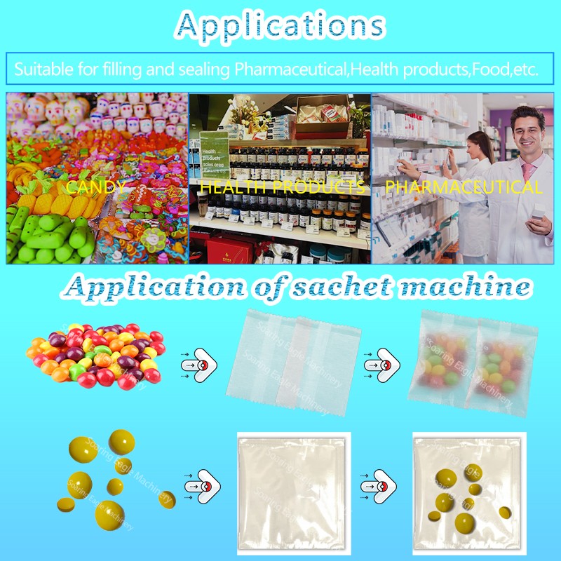 multi-functional automatic vertical chocolate tablets pouch packaging machine capsule candy sachet packing machine