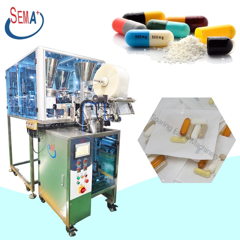 Automatic Sachets Medicine Pill Capsule Tablet Packing Machine 3/4 Side Sealing backside Sealing sachet packing machine
