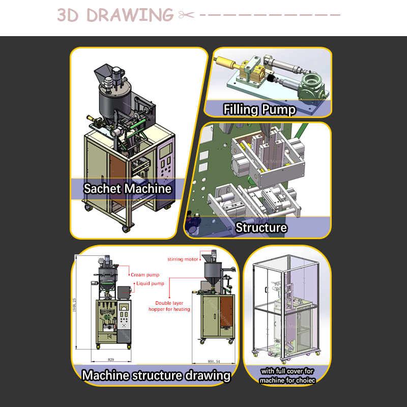 Full Automatic Seal Back Stick Food Oil Sauce Honey Shampoo Ketchup Bag Vertical Sachet Packing Machine