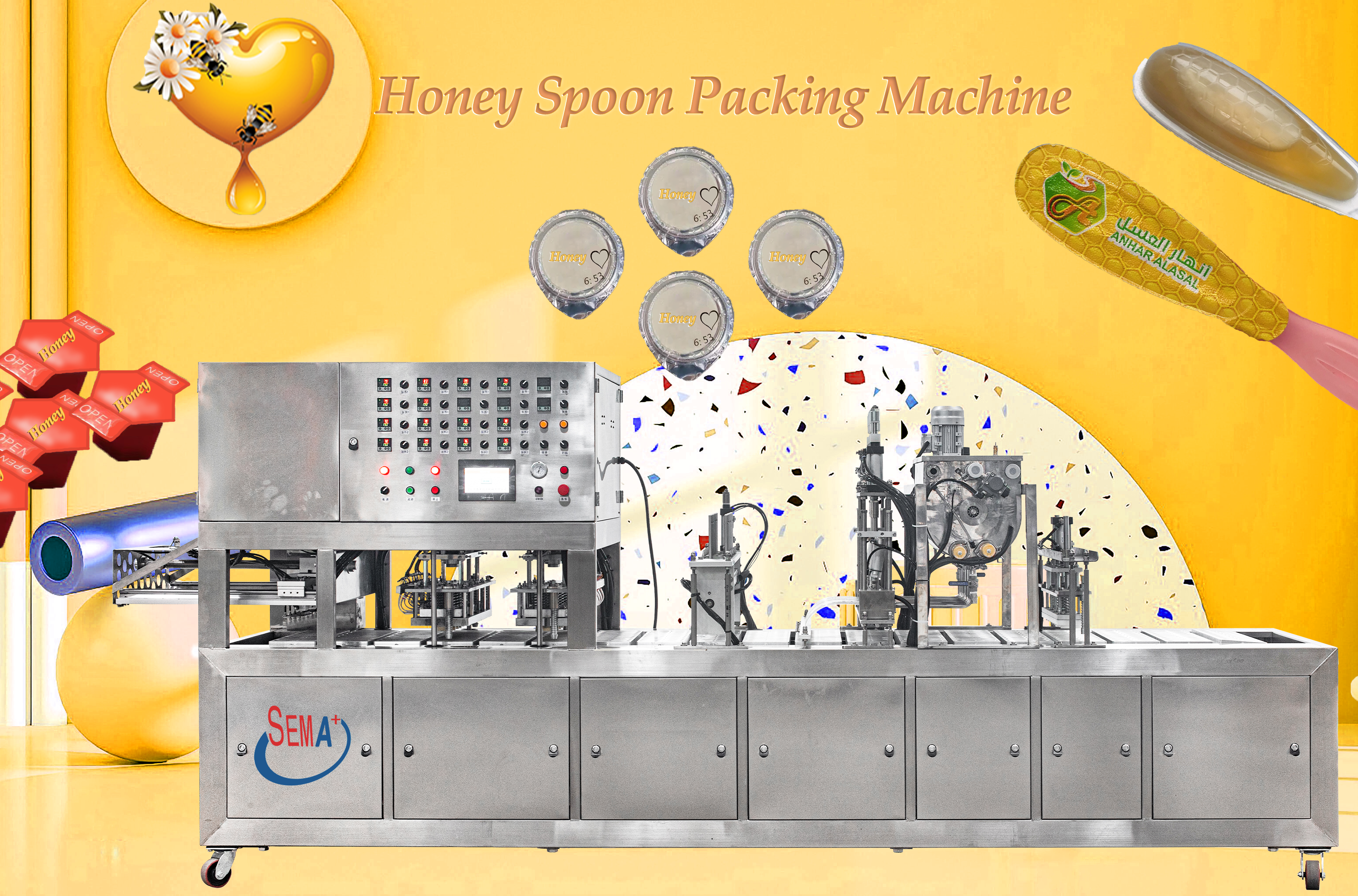 Honey spoon packing machine