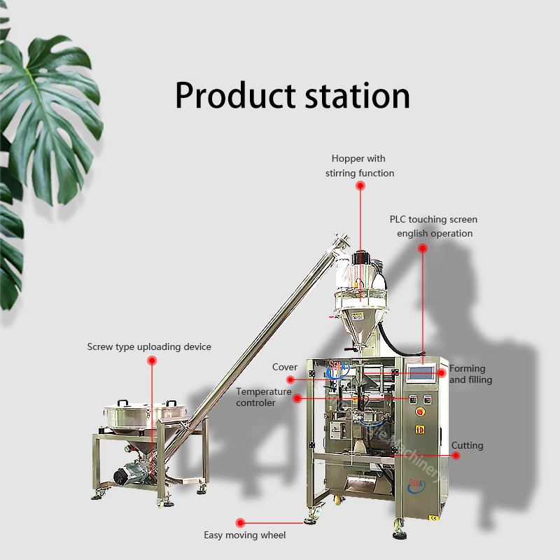 Automatic vertical wheat flour pouch powder filling machine 1kg 2kg 5kg 10kg flour sachet packing machine