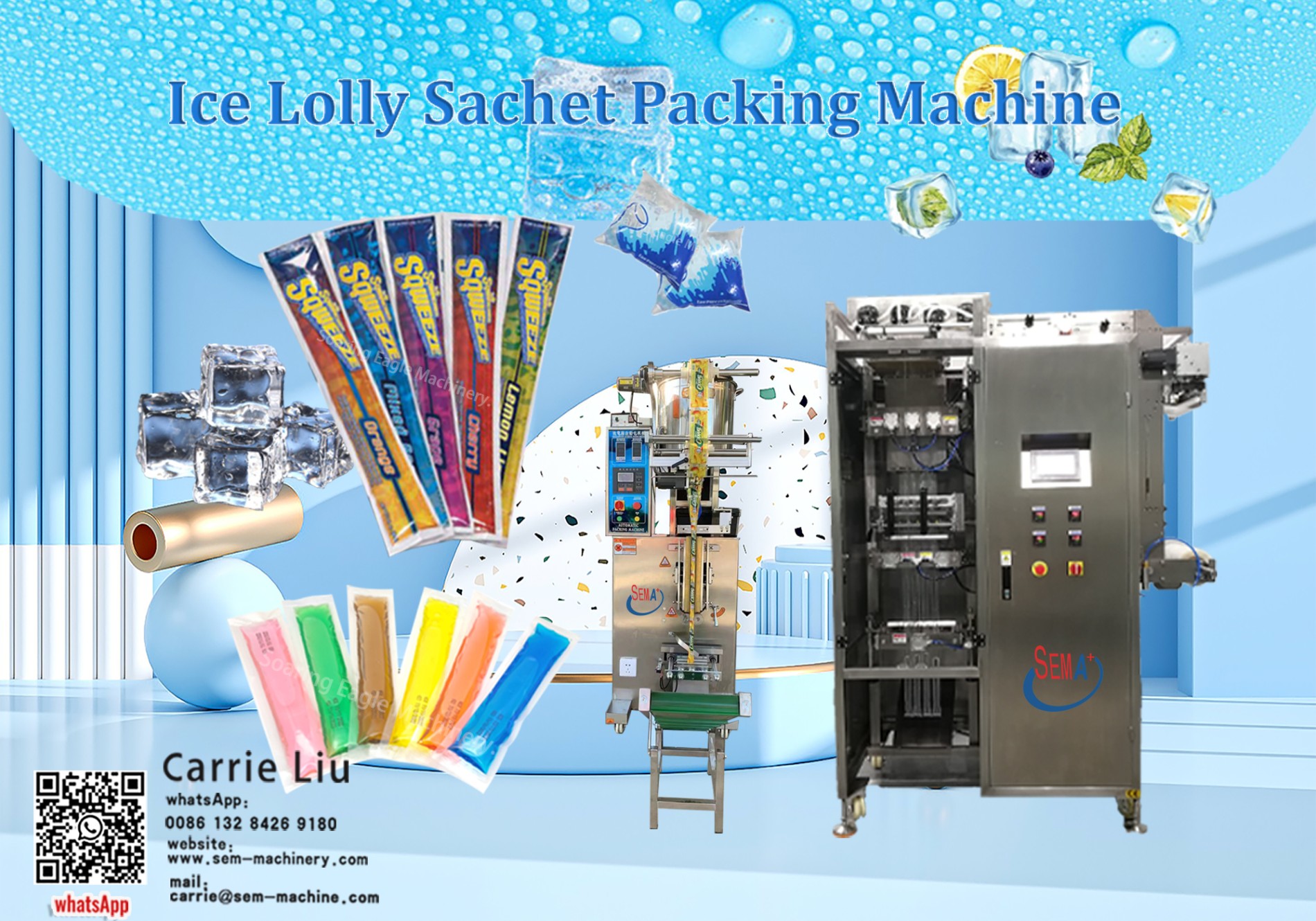 Automatic liquid ice lolly multi lanes packing machine