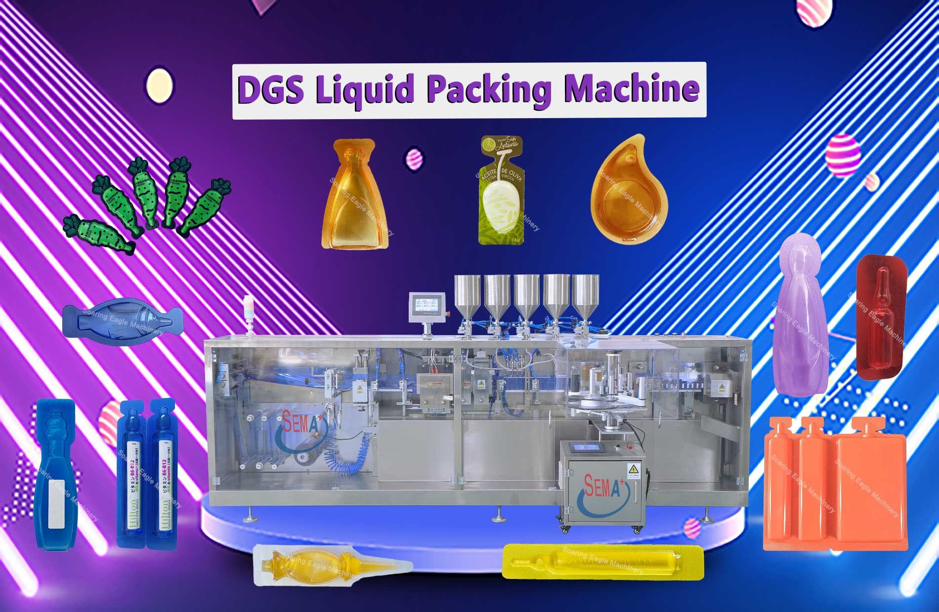 Automatic liquid ampoule forming filling sealing packing machine