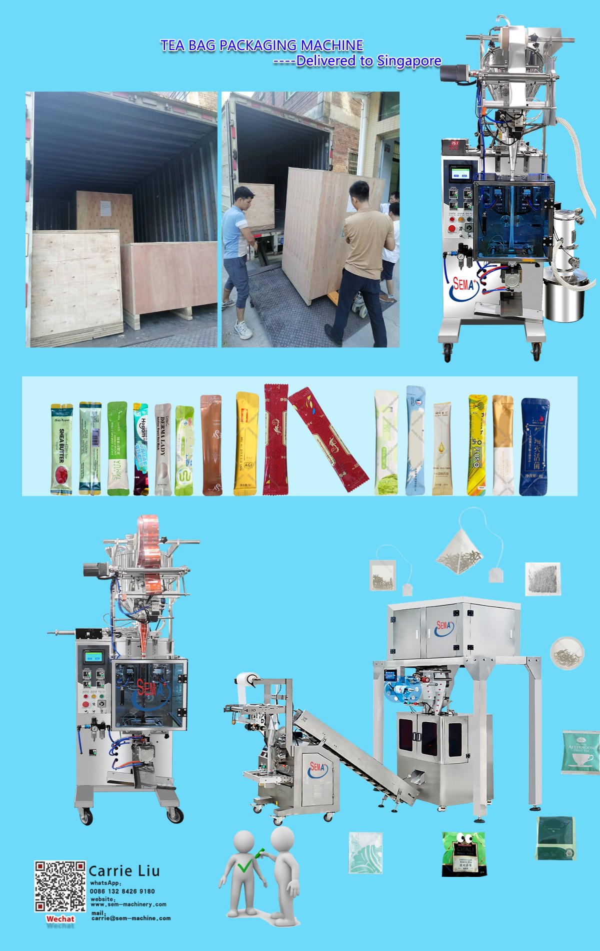 Tea bag packing machine --delivered to Singapore