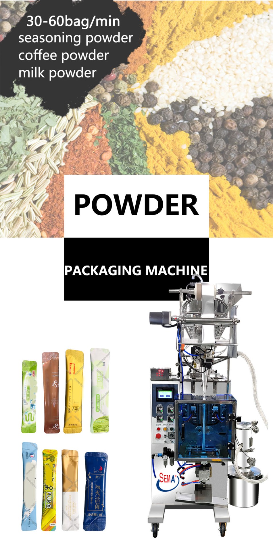 High quality full automatic round corner back stick sachet packing machine