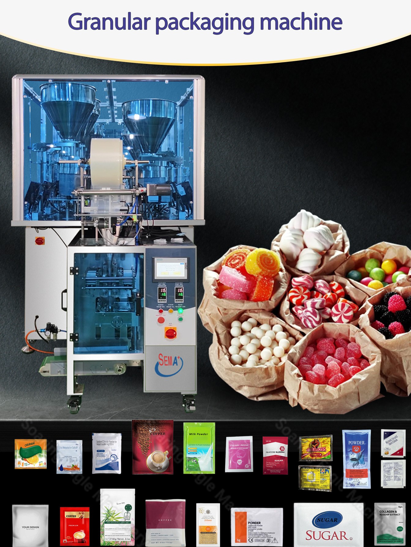 Full Automatic different tablets fill into one sachet packing machine