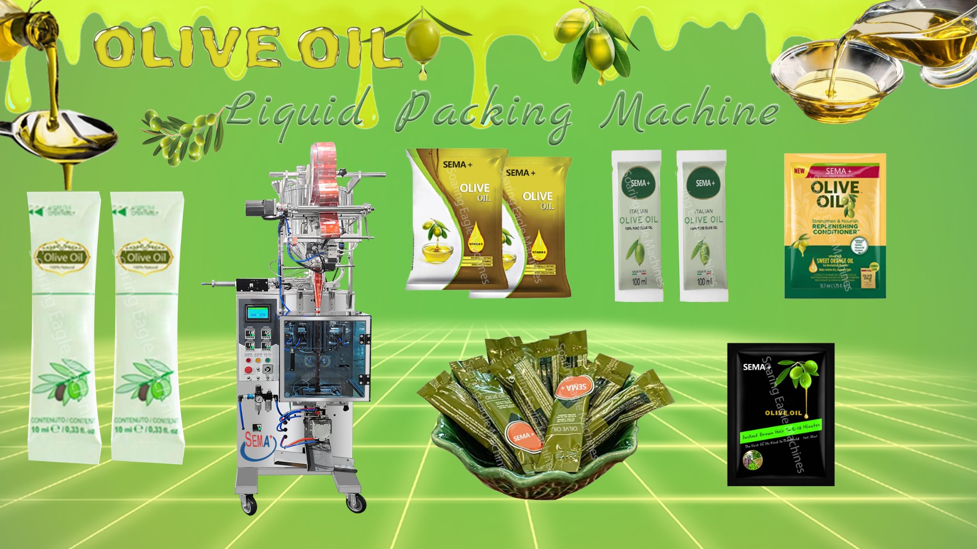 Olive oil sachet packing machine