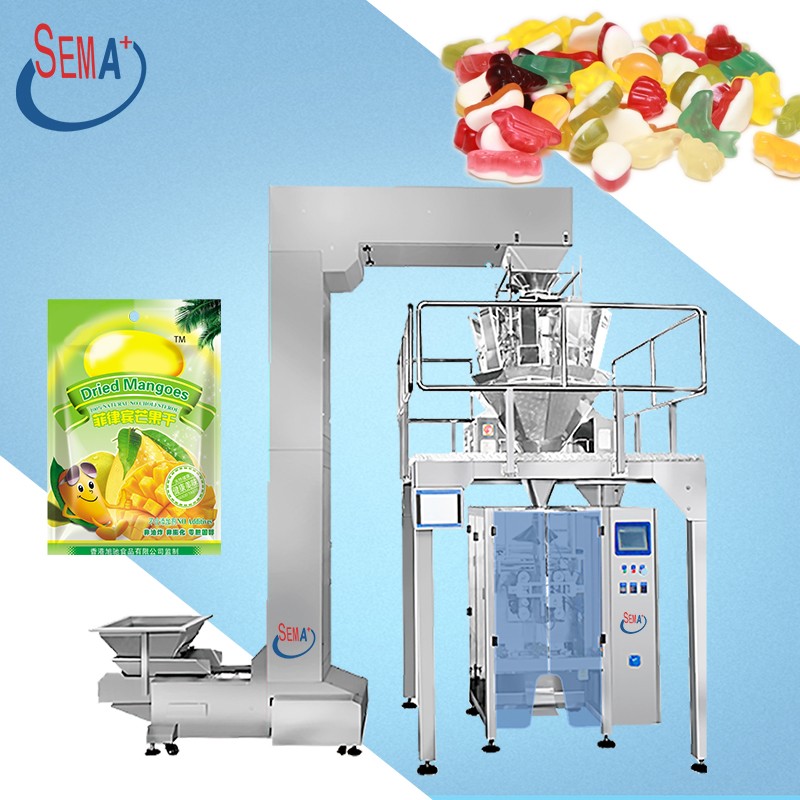 Weighing filling and packaging machine for granular nuts chocolate coffee beans rice vertical sealed packaging machine