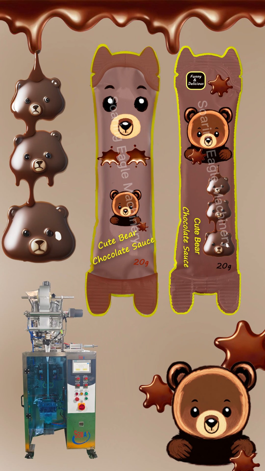 Automatic shaped sachet packing machine