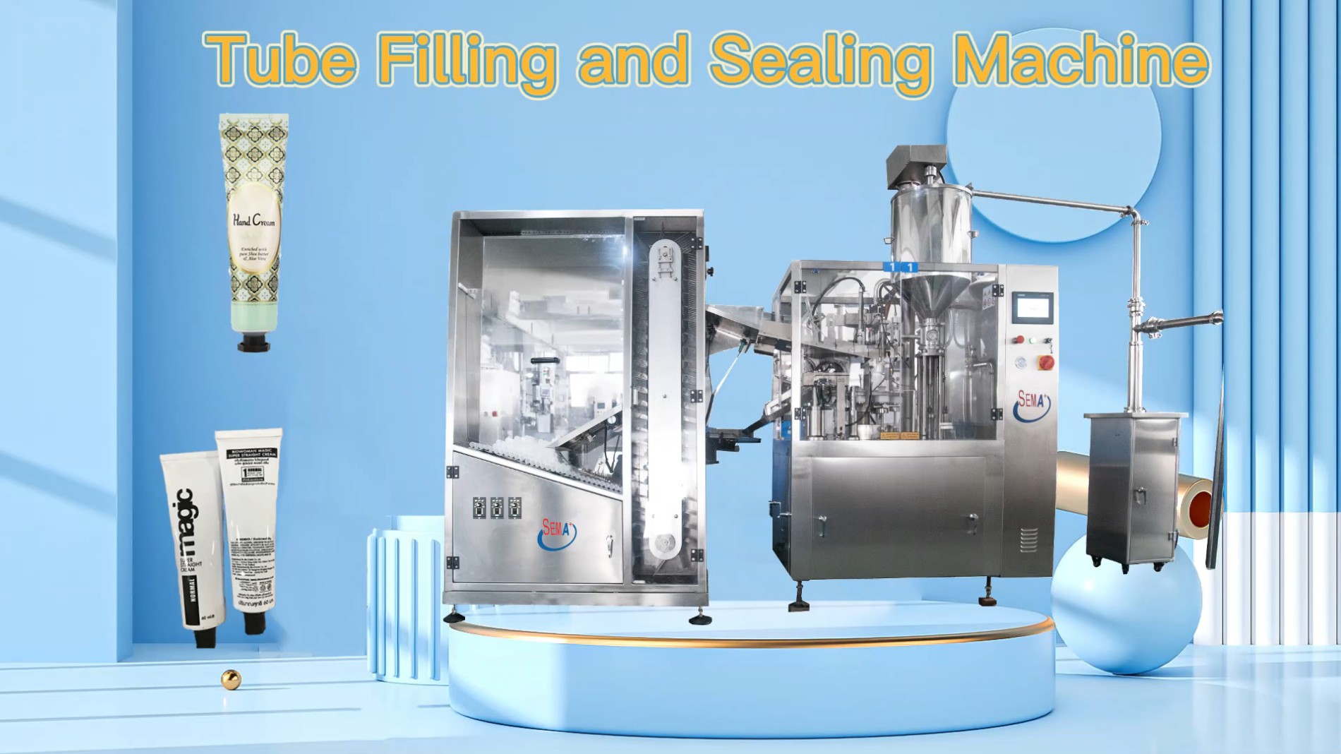 Automatic tube feeding plastic tube filling and sealing machine