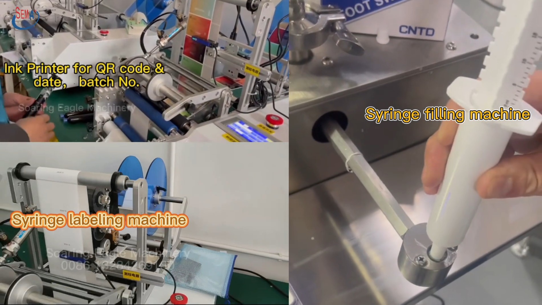 Syringe filling  machine 10ml with syringe labeling machine