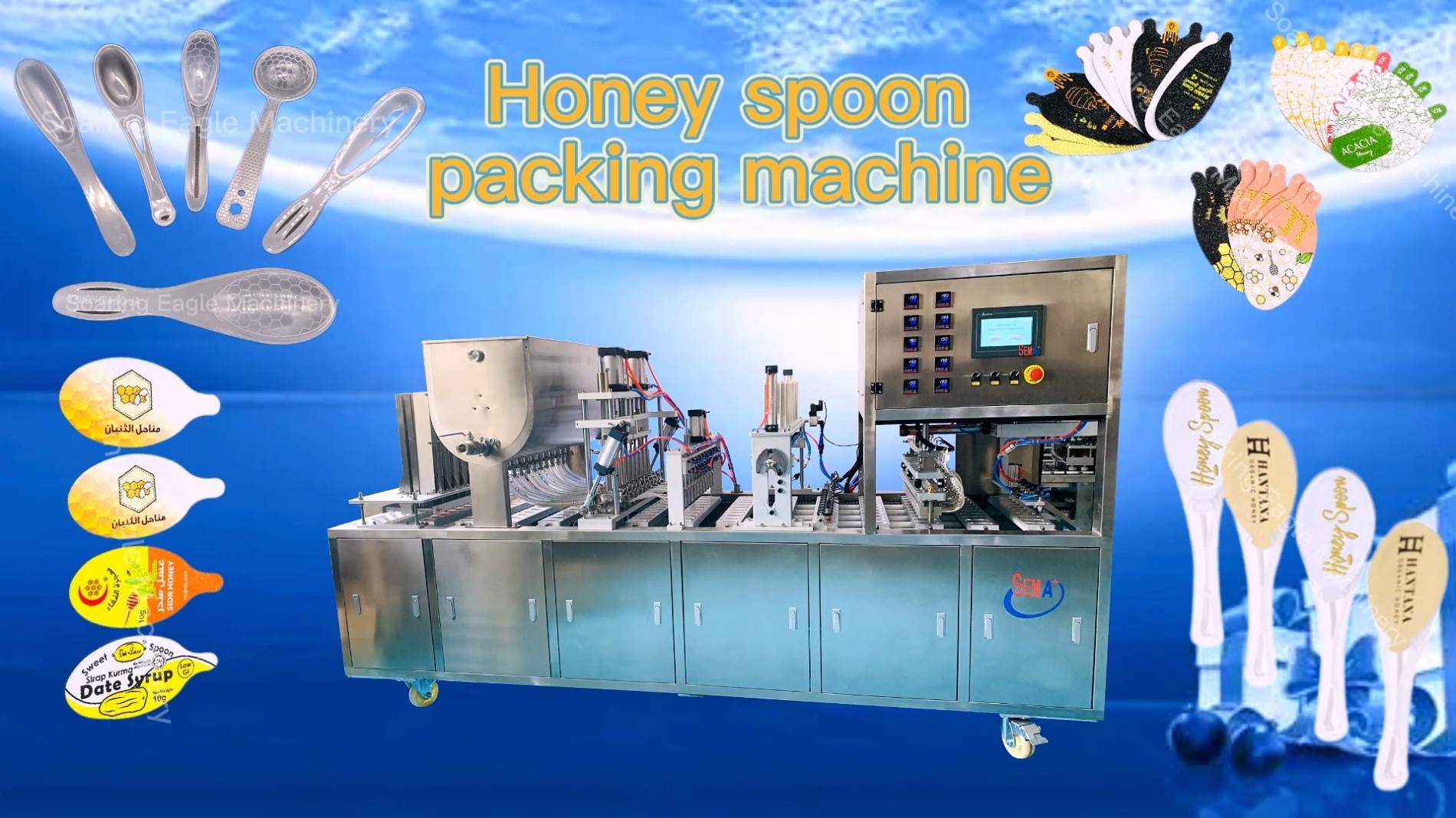 Automatic honey spoon filling and sealing machine