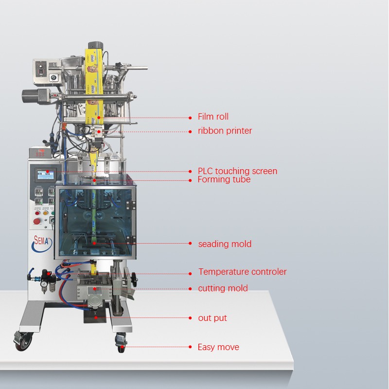High quality cream paste 15g 20g shaped sachet packing machine