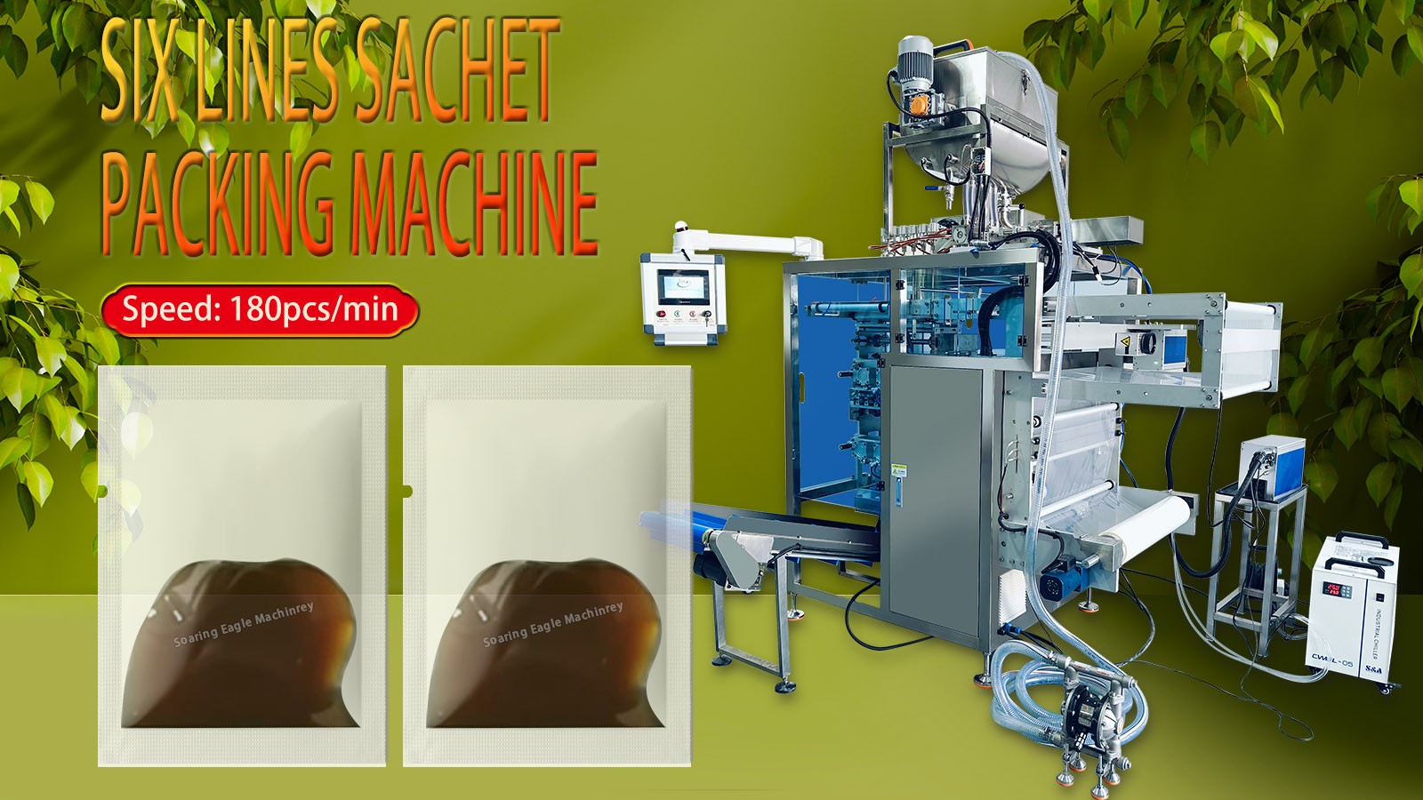 Hot sale 6 lanes 10ml 15ml cream paste sachet packing machine