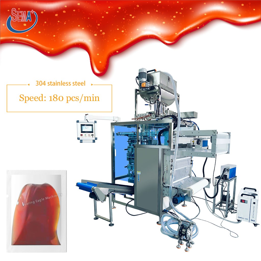 Fully Automatic Sauce Packaging Machine Multifunctional and Multi-channel Small Bag Paste Multilanes Sachet Packaging Machine