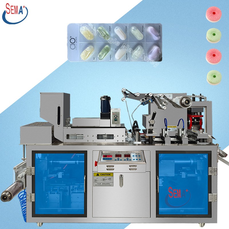 Capsule medical medicine plastic alu alualu candy chewing gum blister packing machine