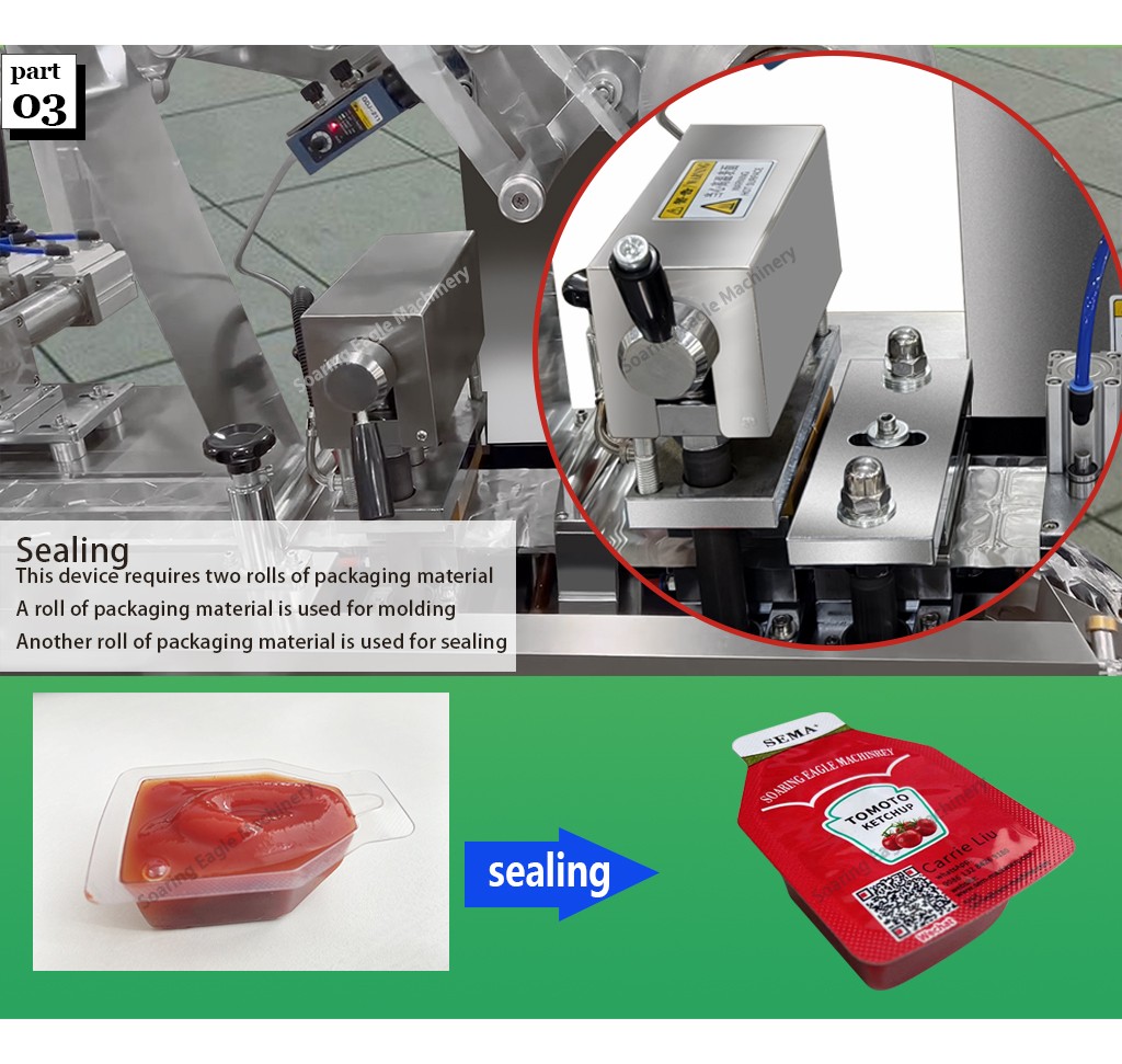 Fully automatic blister packaging machine forming sealing cutting tomato sauce ketchup blister packing machine