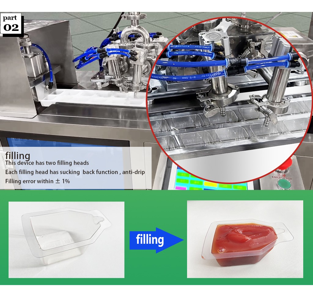 Fully automatic blister packaging machine forming sealing cutting tomato sauce ketchup blister packing machine