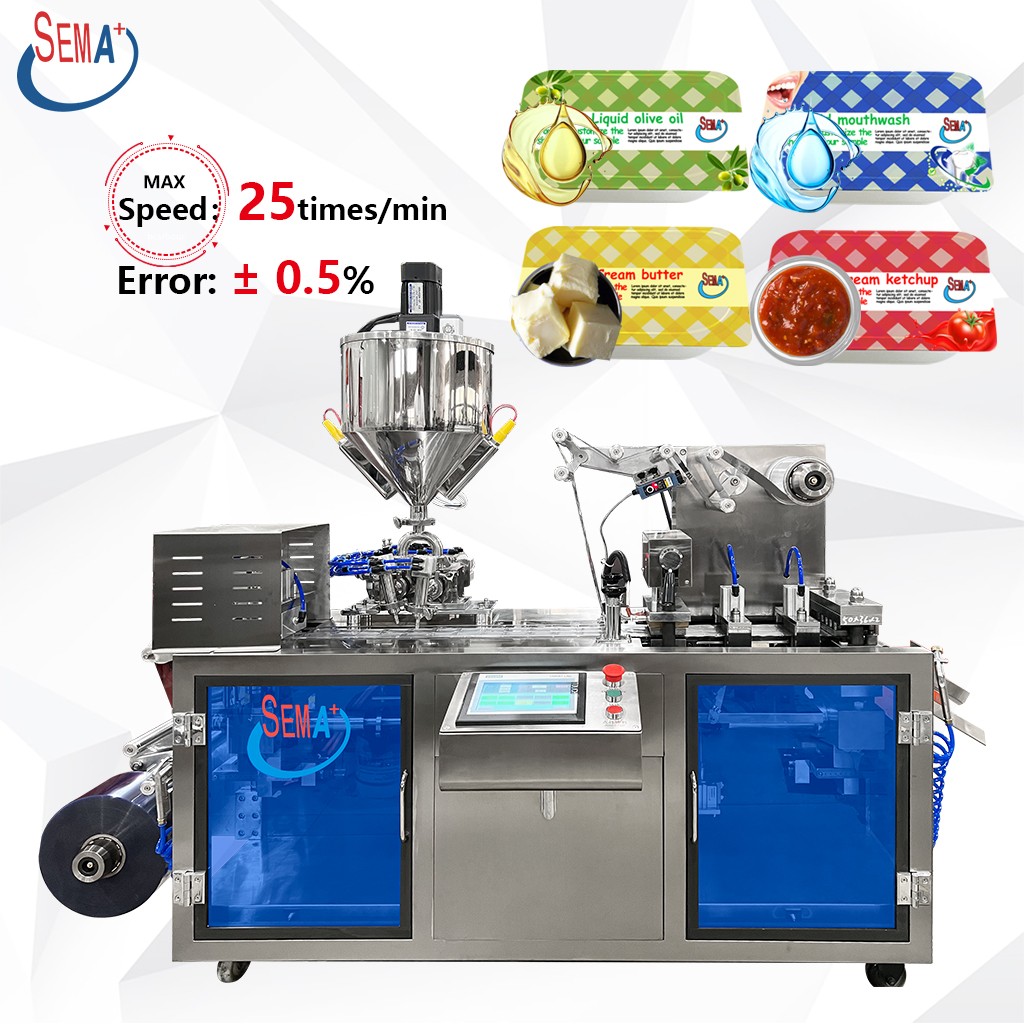 Fully Automatic Small Packing Jam Chocolate Sauce Pvc Shrink Sealing Blister Packing Machine