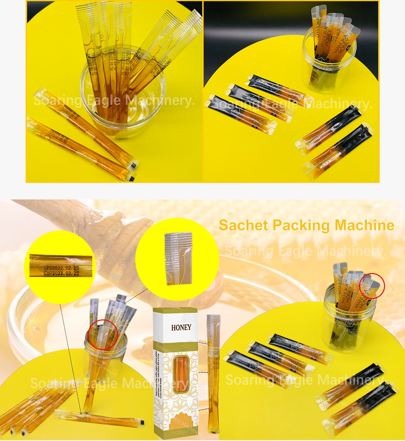 automatic honey sahet back stick packing machine 