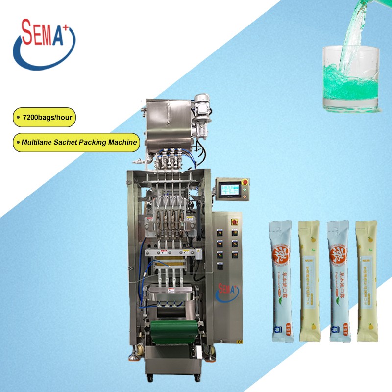 Automatic 4 Lanes Round Corner Liquid Packing Machine