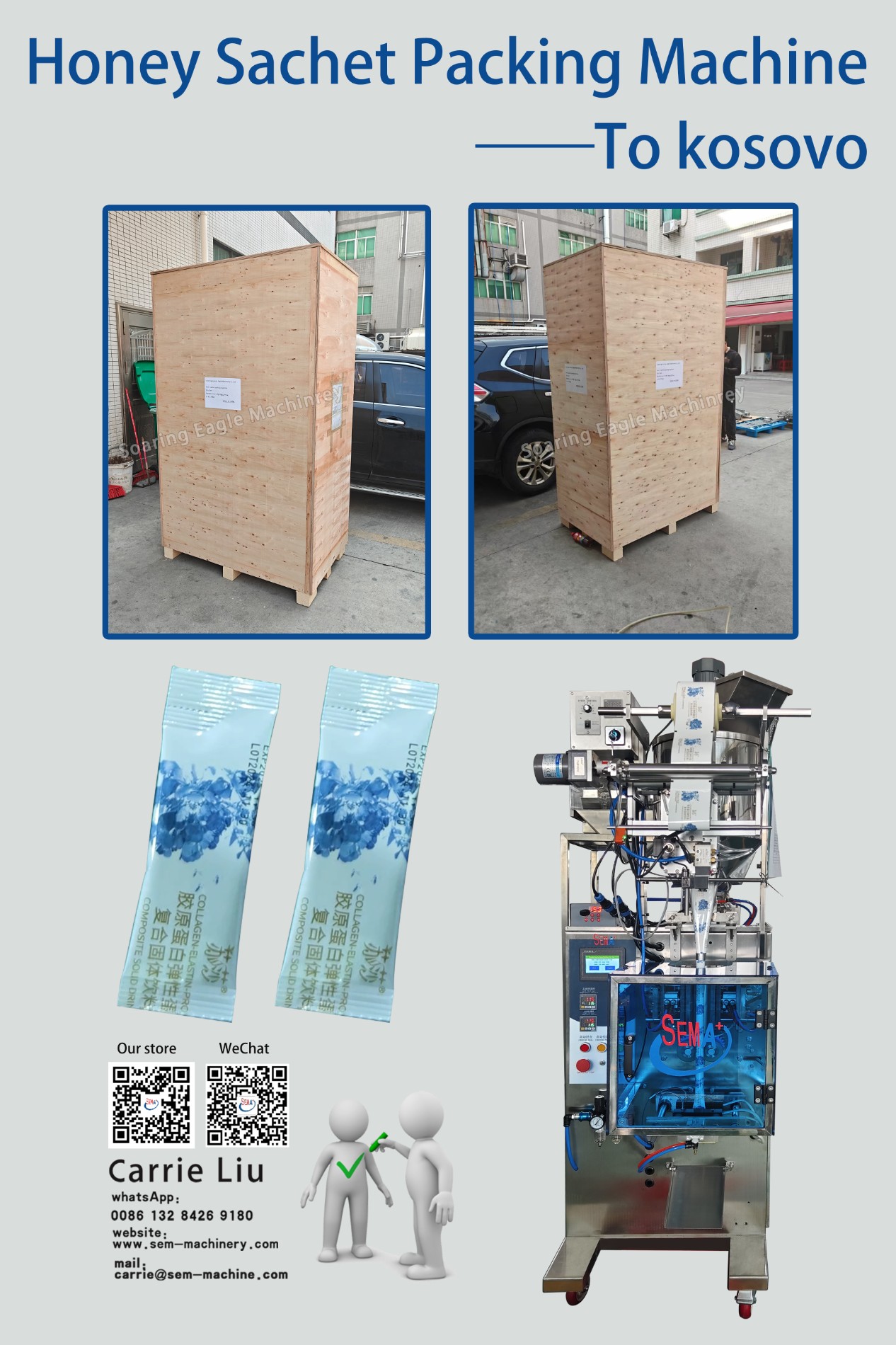 Honey Back Side Sealing Sachet Packing Machine