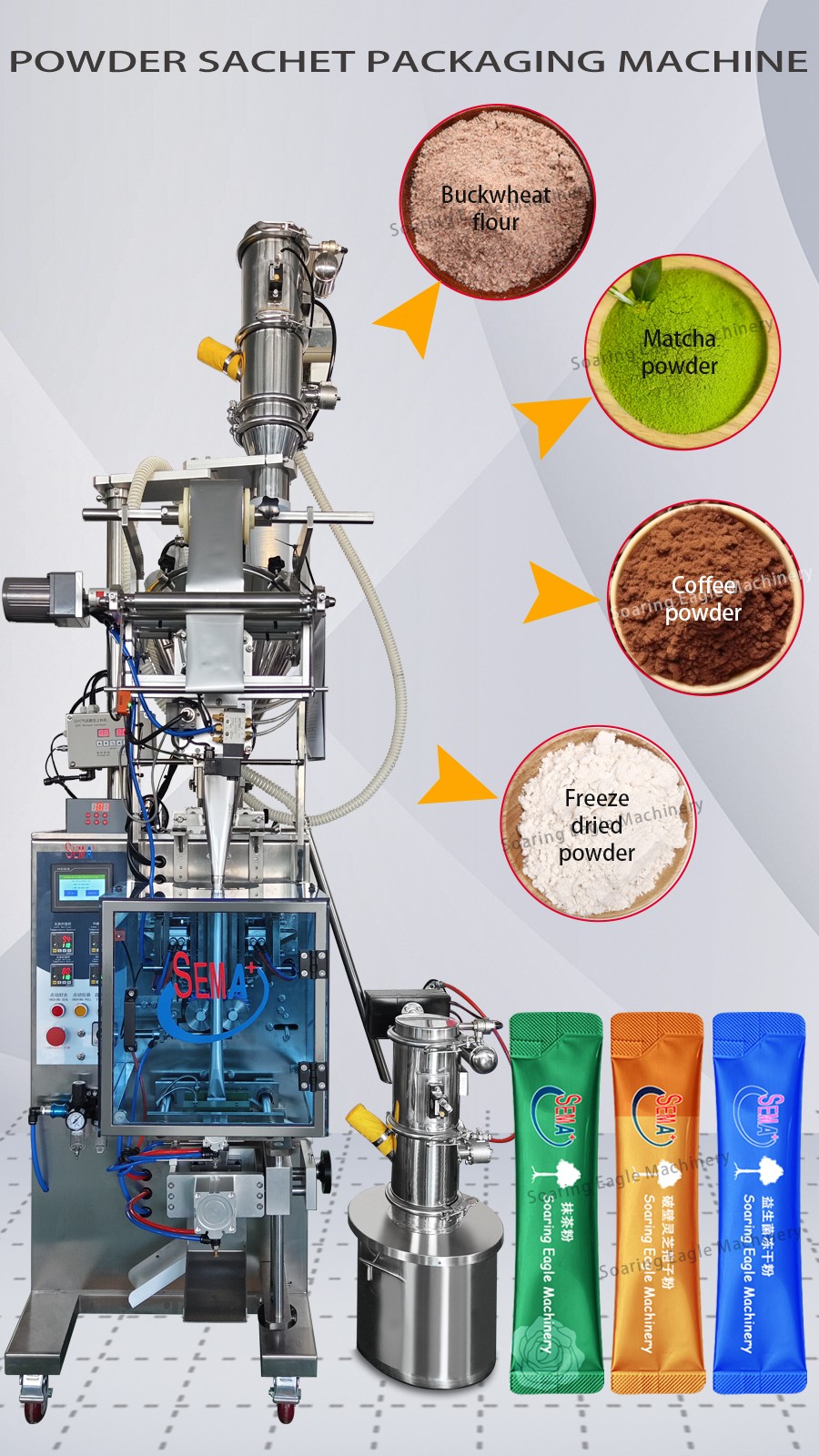 Round Corner Powder Sachet Packing Machine
