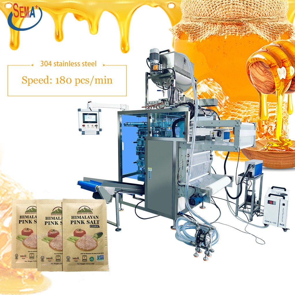 The production of the strip bag packaging machine is completed, and the customer personally inspects it