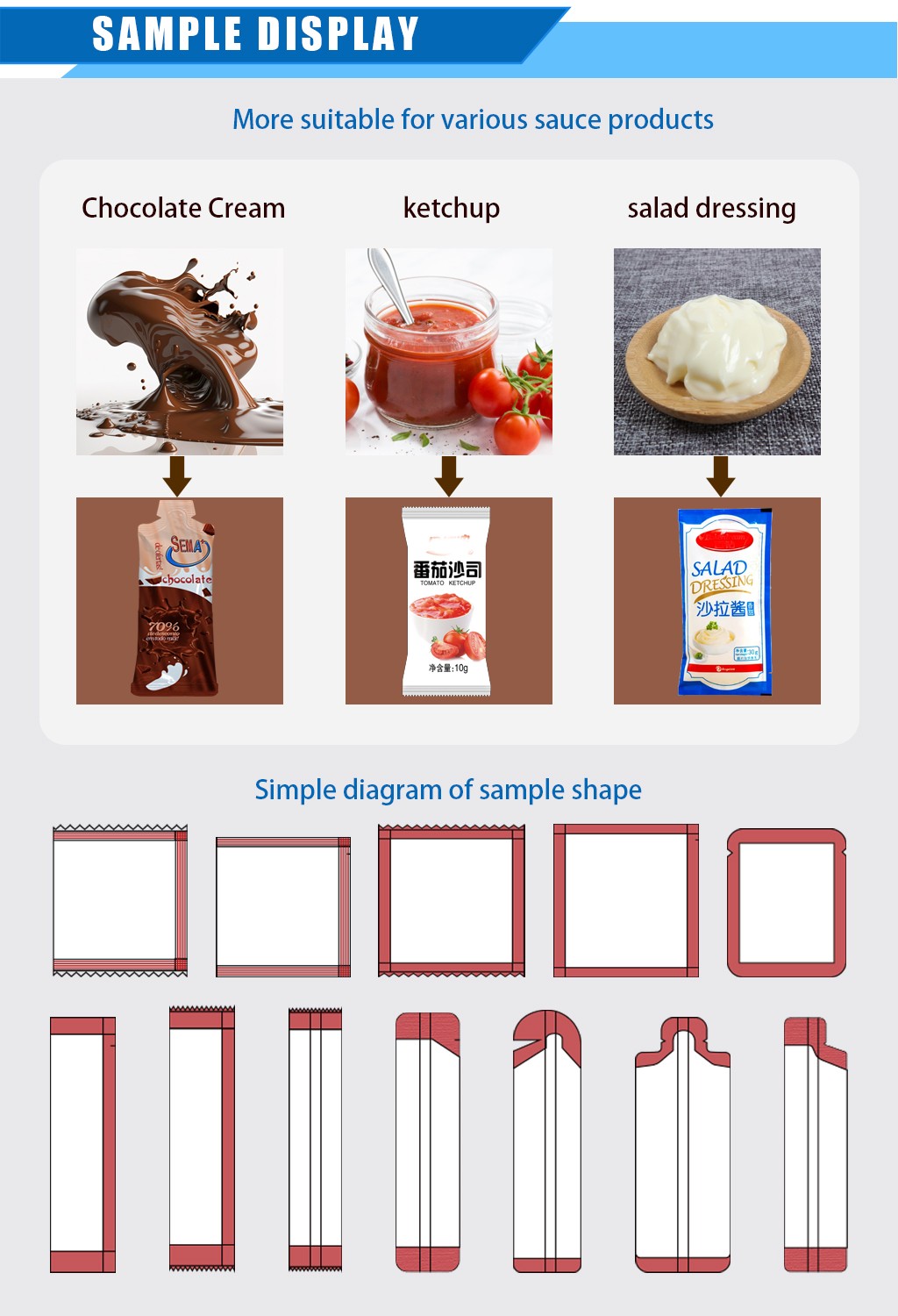Liquid Pouch Filling Powder Honey Olive Oil Food Shampoo Spice Cooking Oil Irregular Sachet Packing Machine