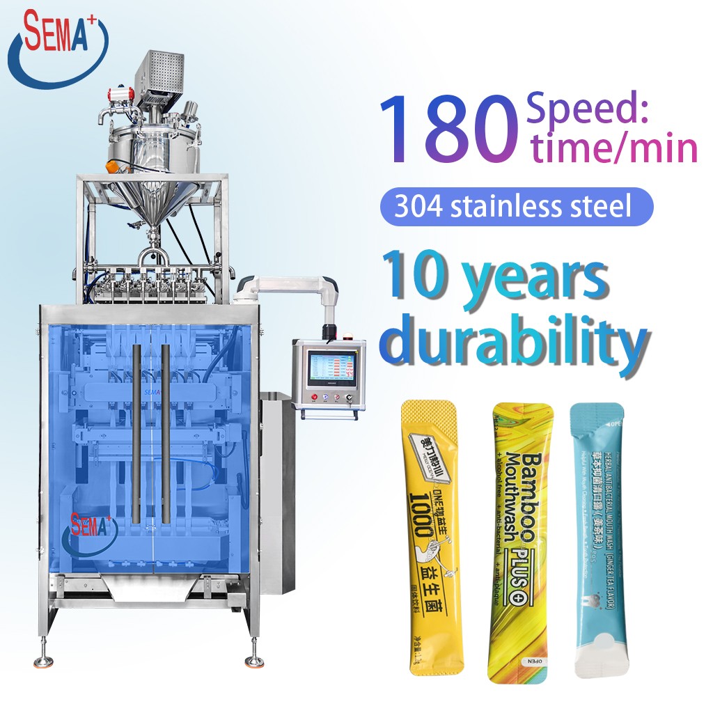Multi-lane stick bag packaging machine with weighing machine