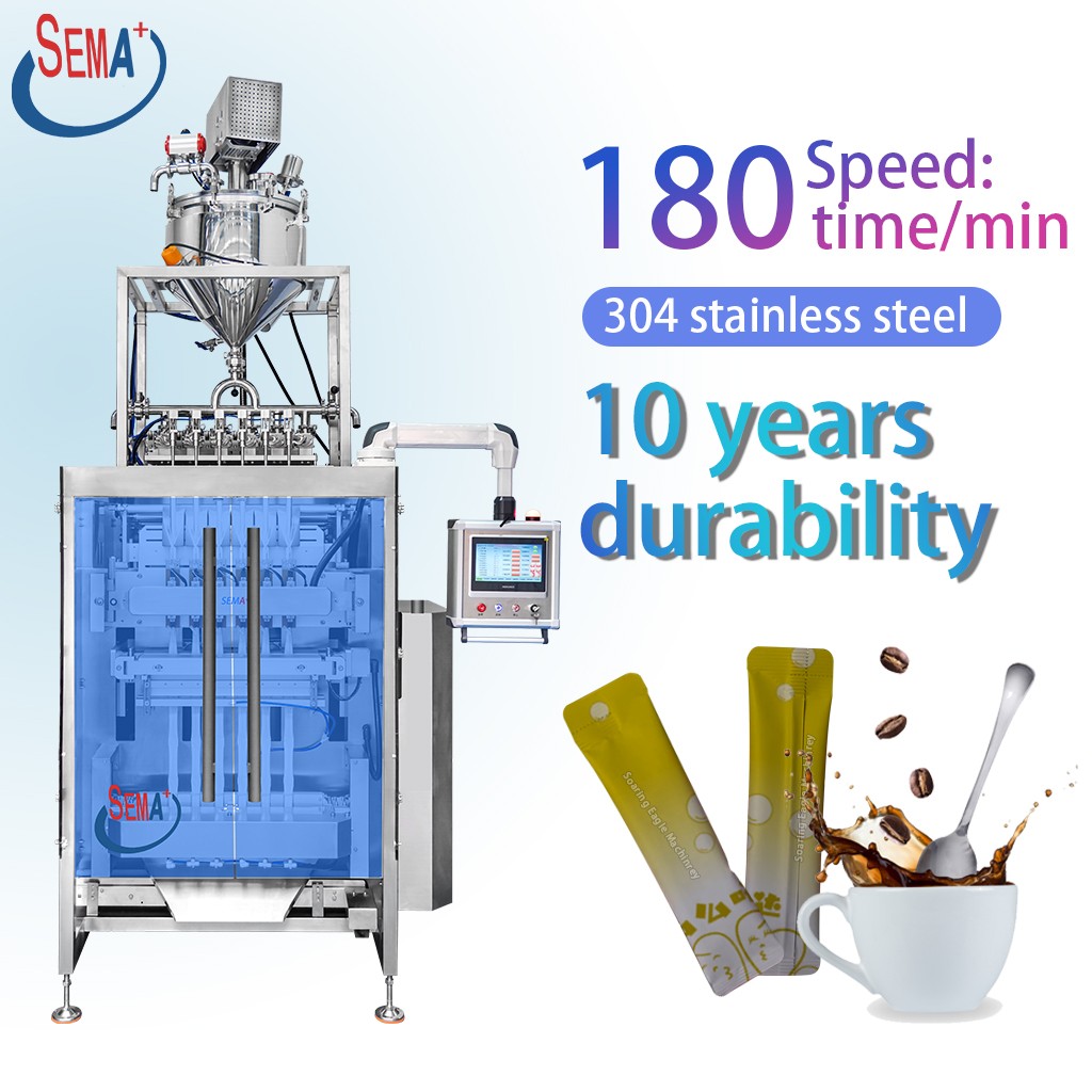 Multi-row powder packaging machine and multi-row liquid paste double pump packaging machine 