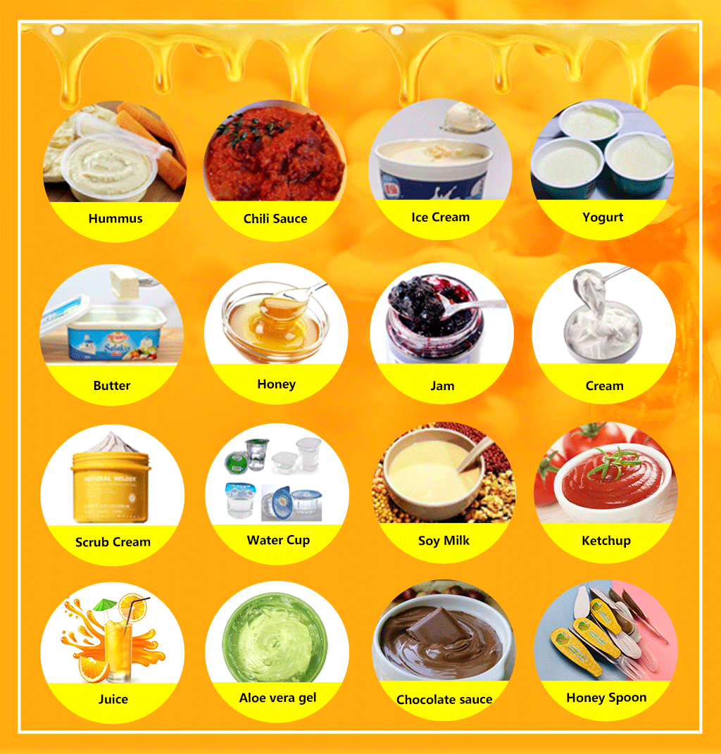 Rotary Cup Discal Filling Capping Sealing Machine for Automatic Yogurt Juice Honey Jelly Ice Cream Various Beverages Food Items