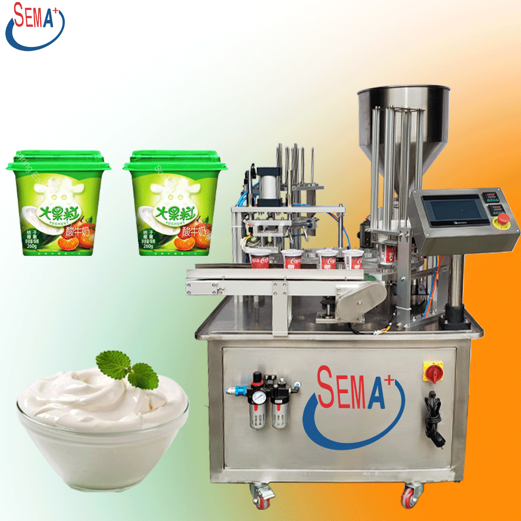 Rotary Automatic Tea Cup Filling and Sealing Machine Plastic Cup Druit Jam Noodles Mayonnaise Ketchup Filling Sealing Machine