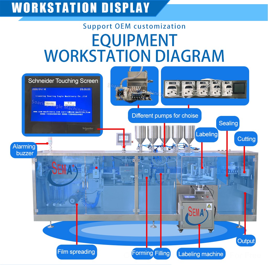 Fully Automatic Liquid Filling Machine 5ml 10ml 30ml Plastic Ampoule Sealing Liquid Filling Machine